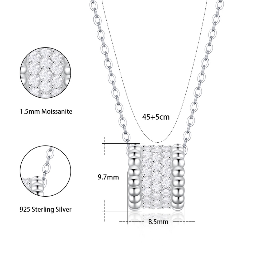 Sterling silver diamond necklace - Picture 3 of 9